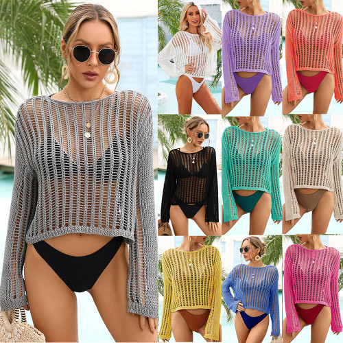 Beach Hollow Vacation Knitwear Women's Long Sleeve Sun Protection Shirt