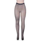 Sexy perspective mesh hole flash drilling pantyhose casual pants