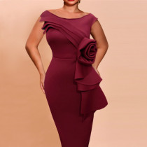Articulated Dress Elegant U-Neck Sleeveless Dress