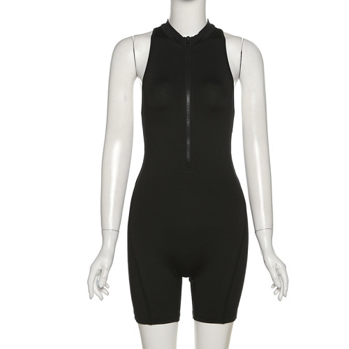 Sexy Backless High Waist Sleeveless Tight Wrapped Hip Sports jumpsuit