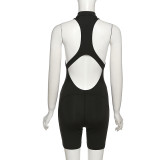 Sexy Backless High Waist Sleeveless Tight Wrapped Hip Sports jumpsuit