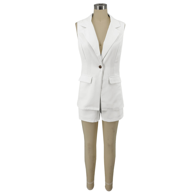 Women's suit two-piece suit small suit jacket sleeveless shorts