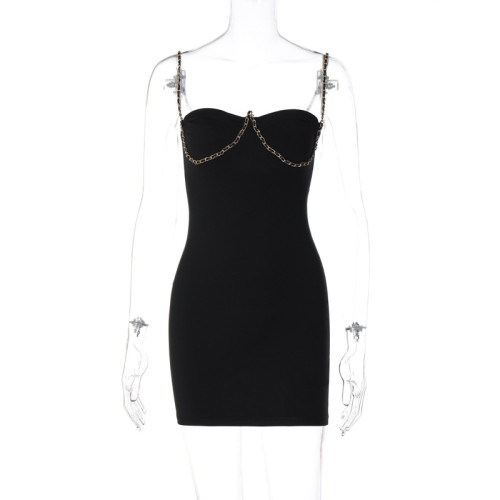 One line neck bra sexy tight fitting waist strap dress