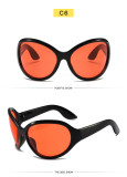 Futuristic large frame internet red sunglasses for men and women retro modern glasses