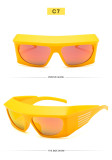 Y2K oversized frame sunglasses, exaggerated rectangular thick frame sunglasses, women's trend ins, cool concave shaped glasses