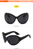 Futuristic large frame internet red sunglasses for men and women retro modern glasses