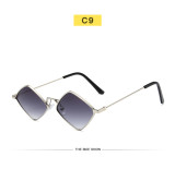 Retro quadrilateral metal frame sunglasses sunglasses hip-hop personalized beach glasses