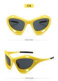 Cool sports sunglasses for men, cool oversized frame for road cycling sunglasses for women, fashionable Y2K glasses