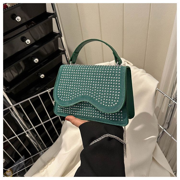 Simple hot diamond small bag, handbag, small square bag