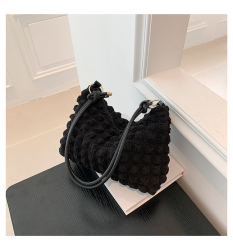 Minimalist temperament, gentle pleated underarm bag, single shoulder crossbody bag, small square bag