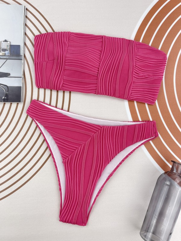 3D striped fabric sexy bikini