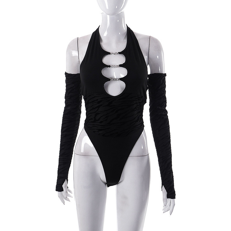 Sexy Hollow Mesh Perspective Bodysuit