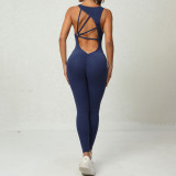 Jumpsuit women's one-piece yoga sleeveless fitness suit running sportswear elastic tight training suit
