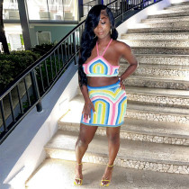 Sexy Knitted Contrast Panel Slim Fit Tank Top