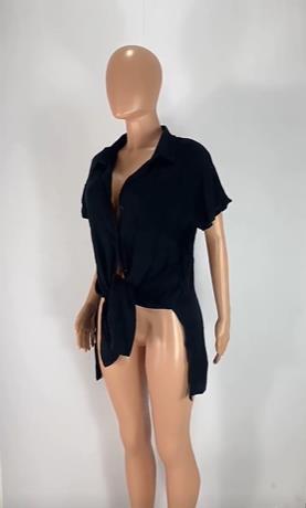 Loose casual pure cotton breathable split shirt