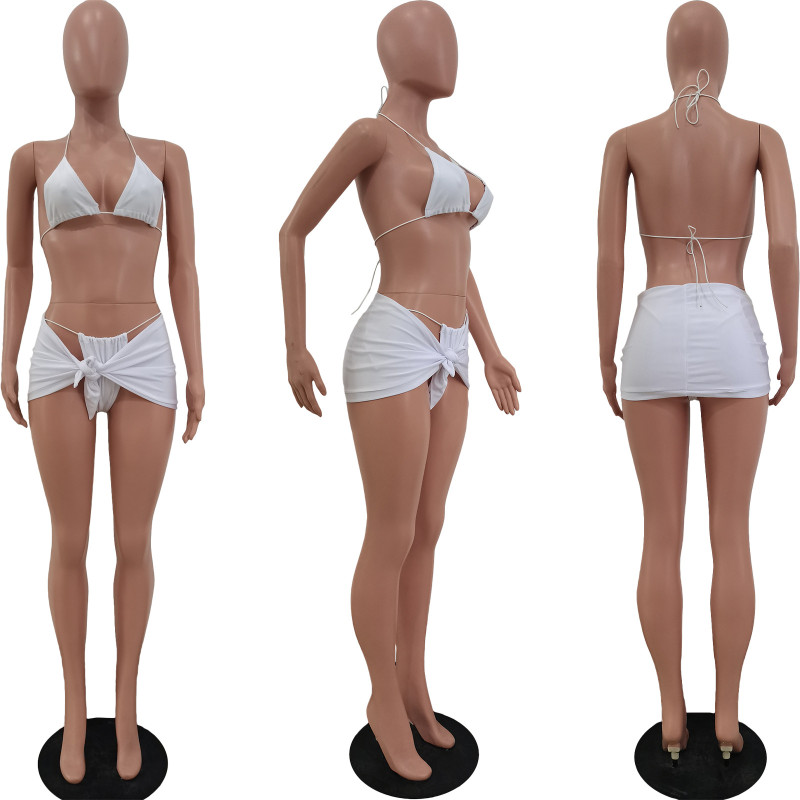 Fashionable and Sexy Spring/Summer Bikini Neck Swimwear 6-color Three Piece Set