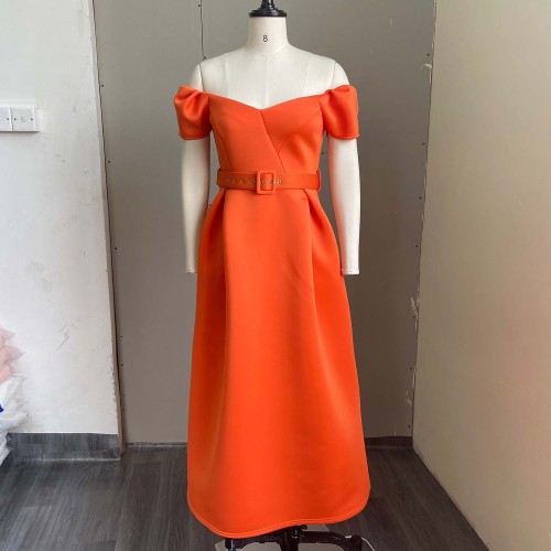 High Waist Large Swing Cocktail Evening Dress