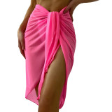 Women's mesh swimsuit cover up, perspective cover up, shawl half skirt