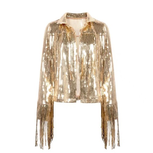 Beaded fringe cardigan top