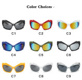 Personalized Funny Hedgehog Sunglasses for Men and Women Exaggerate Colorful Large Frame Sunglasses