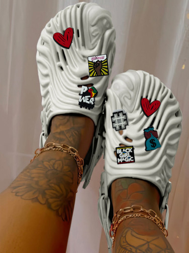 Oversized women's flat bottomed beach sandals with slippers for external wear