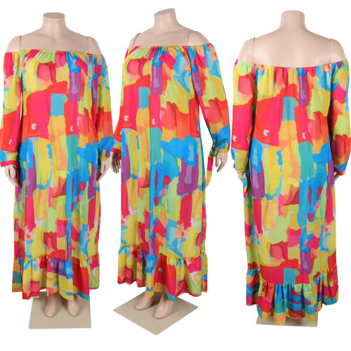Sexy slim fitting printed dress