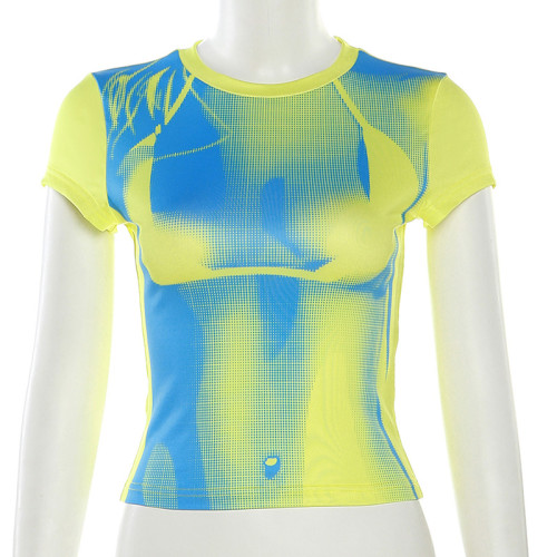 Fashion 3D Printed Sleeveless Slim Fit T-shirt