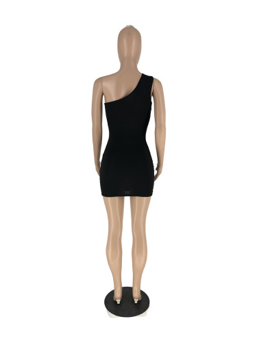 One Shoulder Multi Color Dress