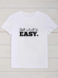 Casual style short sleeved top letter printed T-shirt