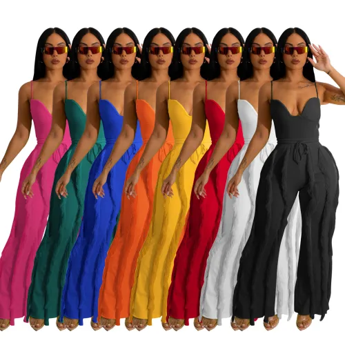 Women's tassel lace set sexy suspender jumpsuit two-piece set