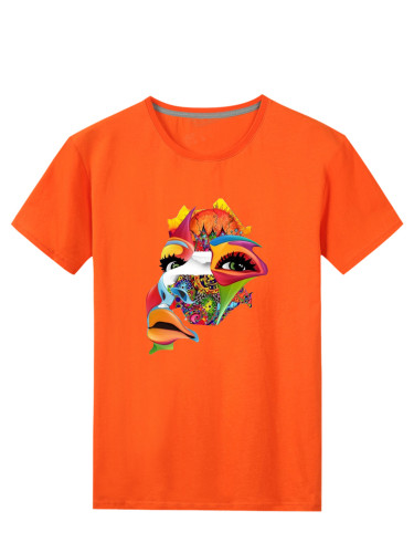 Casual style short sleeved top cartoon printed T-shirt