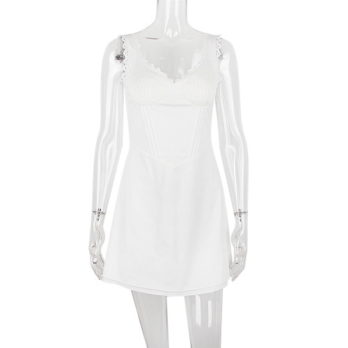 Short Skirt Slim Fit Open Back Sleeveless Strap Dress French Dress