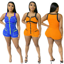 Sexy and fashionable casual women's sleeveless jumpsuit shorts