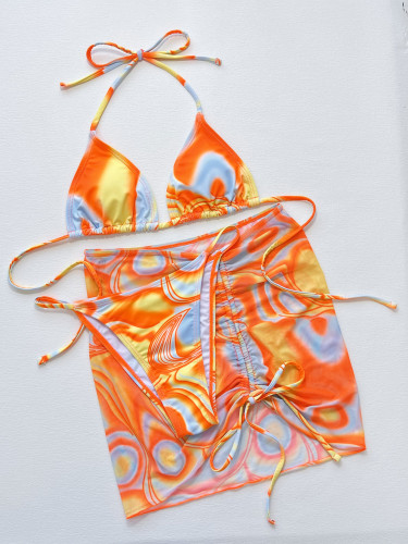 Women's split swimsuit swimsuit three piece set
