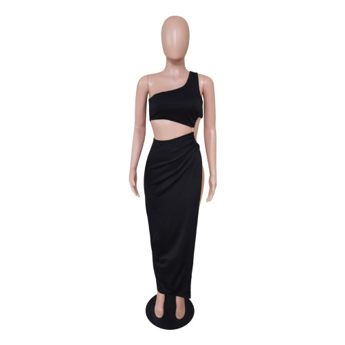 Sexy Wrapped Chest Split Open Waist Back Dress