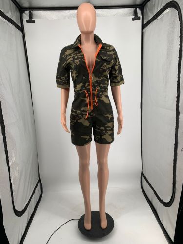 Fashionable cardigan with waistband and woven jumpsuit without pockets