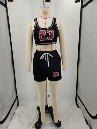 Tank print casual two-piece set