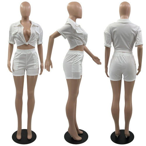 Women's sexy T-shirt short sleeved two-piece set X1054
