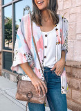 New Printed Ice Silk Wrinkle Ball Fashion Coat Top