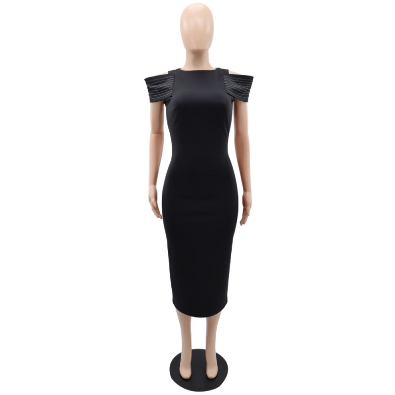 Sleeveless design, casual commuting, slim fitting, split buttocks, women's dress