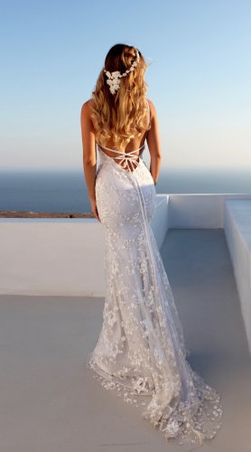 Sexy V-neck White Strap Dress