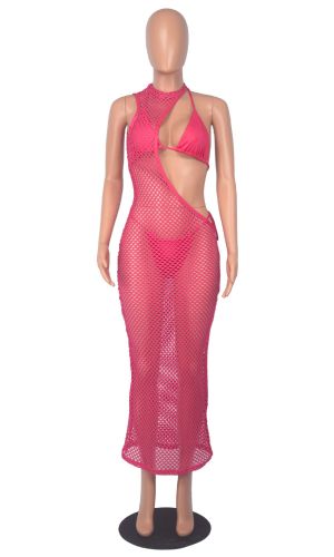 Sexy Beach Style Women's Tennis Dress, Rope Top Three Piece Set