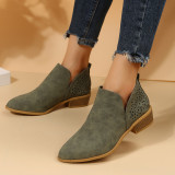 Women's shoes with pointed solid color and hollowed out solid color flat bottom