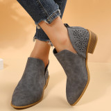 Women's shoes with pointed solid color and hollowed out solid color flat bottom