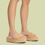 Women's suede thick sole slippers, solid color