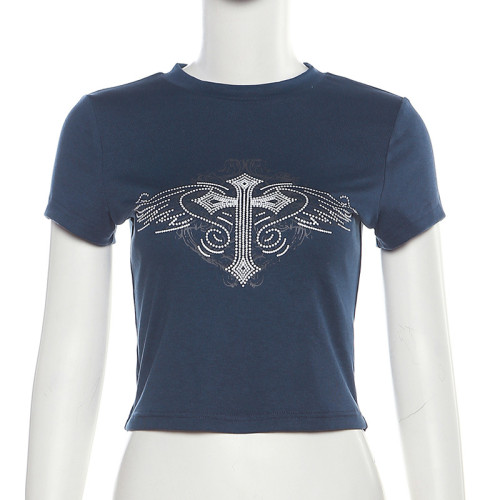 Hot Diamond Outwear Versatile Slim Fit Spicy Girl Short Top