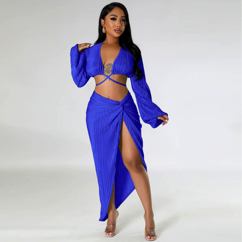 Sexy Party Beach Style Top Skirt Two Piece Set