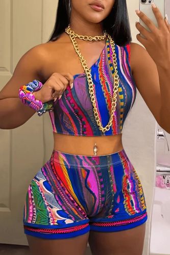 Abstract Printed Sexy Set Shorts 2 Piece Set GB2302
