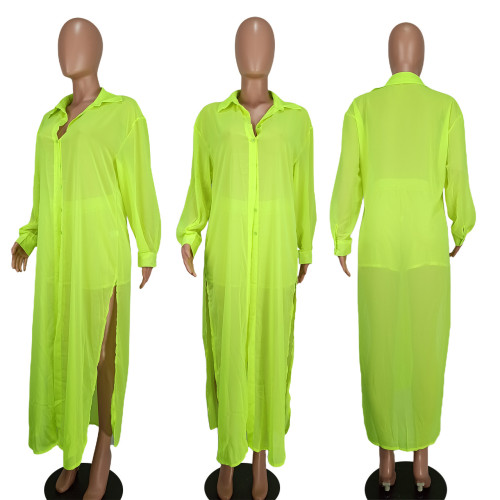 Fashion Chiffon Shirt Long Two Piece Set