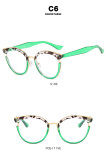 Cat's Eye Circular Flat Mirror TR90 Anti Blue Retro Eyeglass Frame Street Photo ins Trendy Glasses Frame